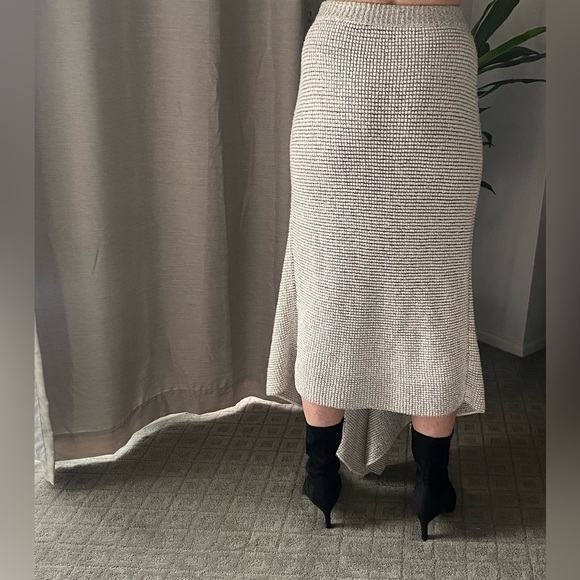 STELLA MCCARTNEY wool gray/white sweater long skirt size 44 (USA size 8-10) - Picture 4 of 11